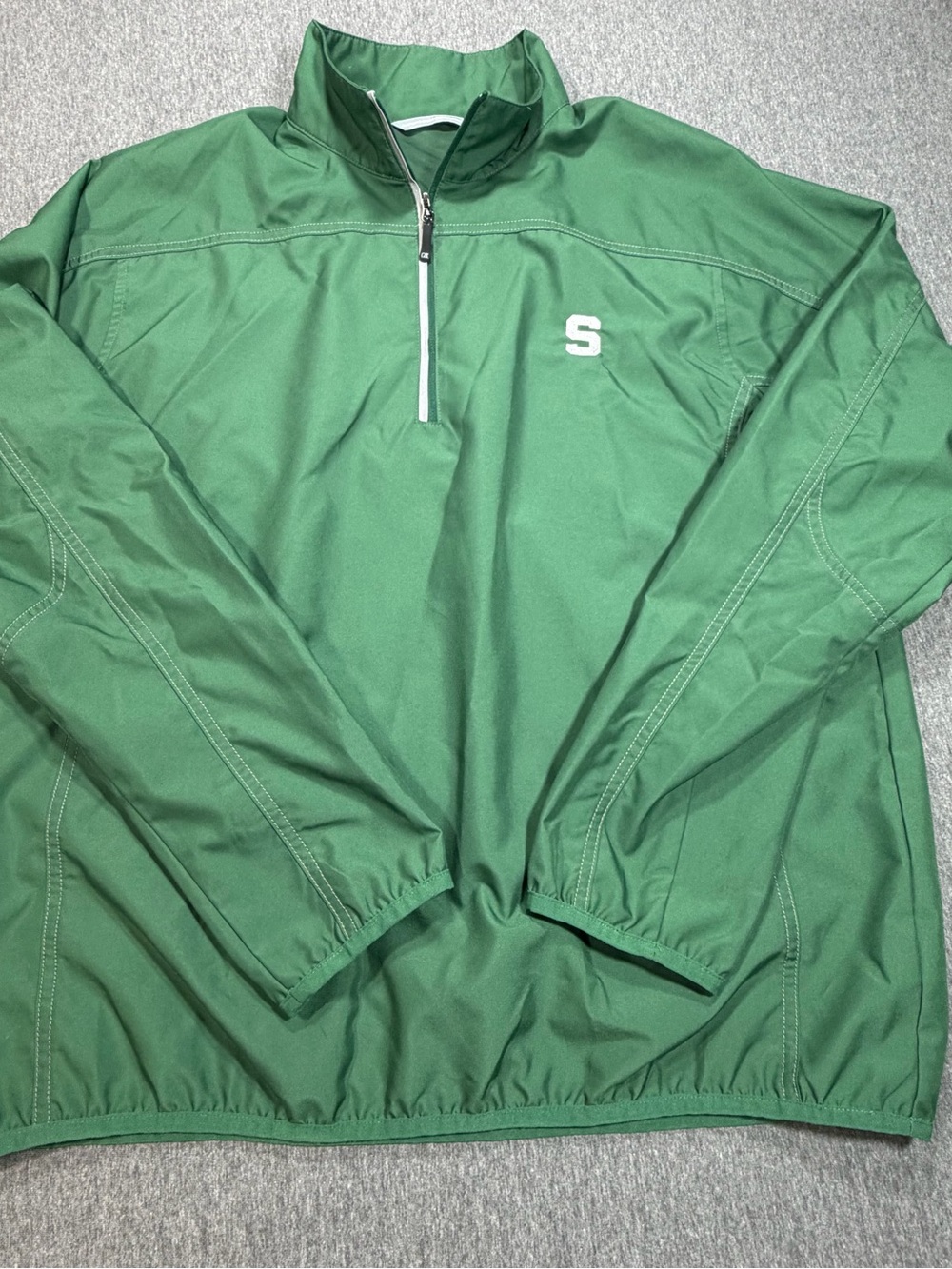 Michigan State Spartans Cutter & Buck Green Pullover 1/4 Zip Windbreaker Mens M